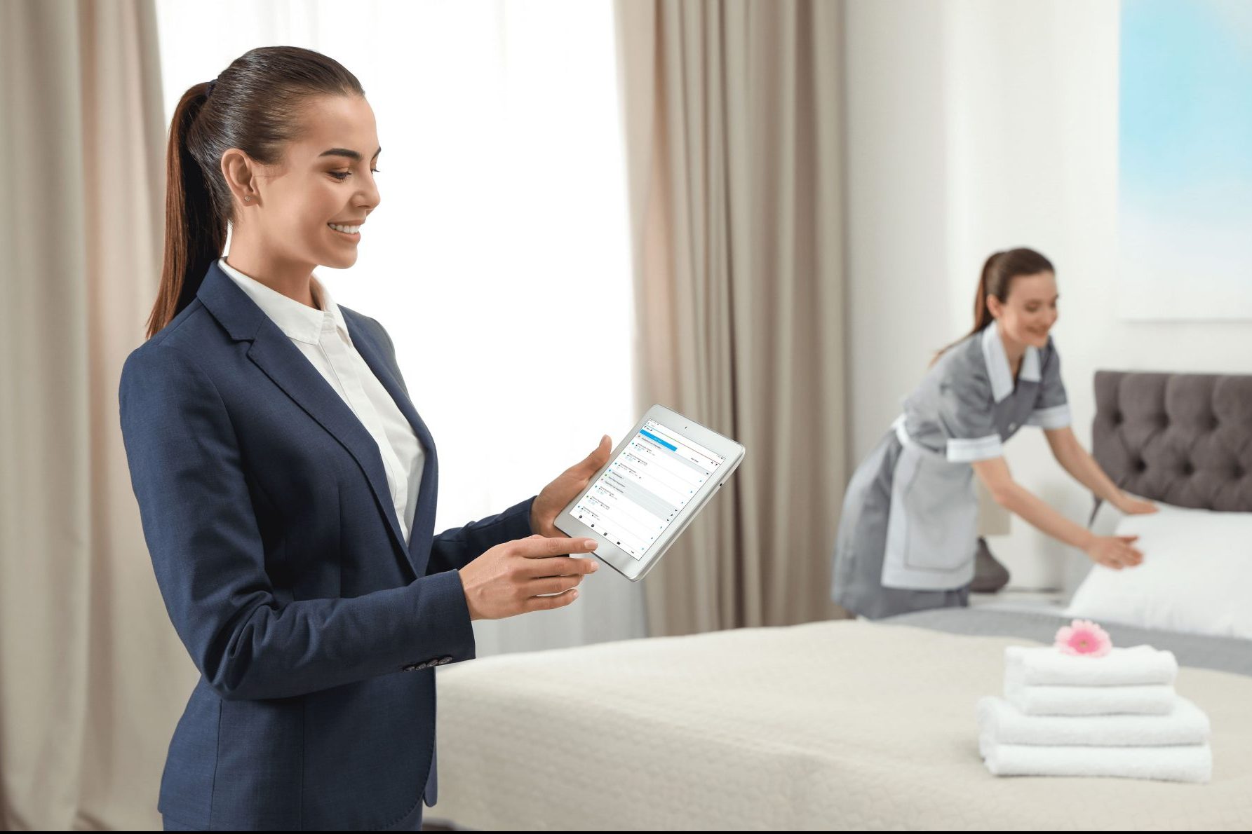 hotel cleaning app software tablet